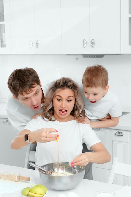 Happy family cooking